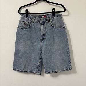 Vintage Tommy Hilfiger Traditional Classic Baggy Cotton Blue Jean Shorts Sz 34
